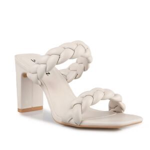 Soda Braided Band Square Heel Sandals